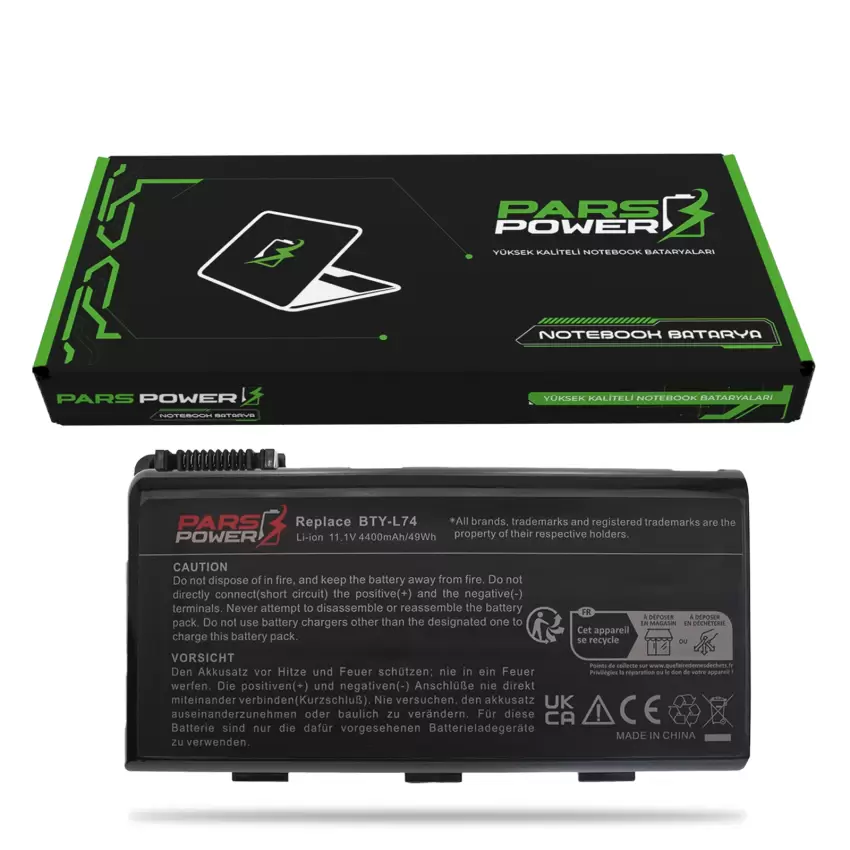 Msi 91NMS17LD4SU1, 91NMS17LD4SU1 Notebook Batarya - Pil (Pars Power)