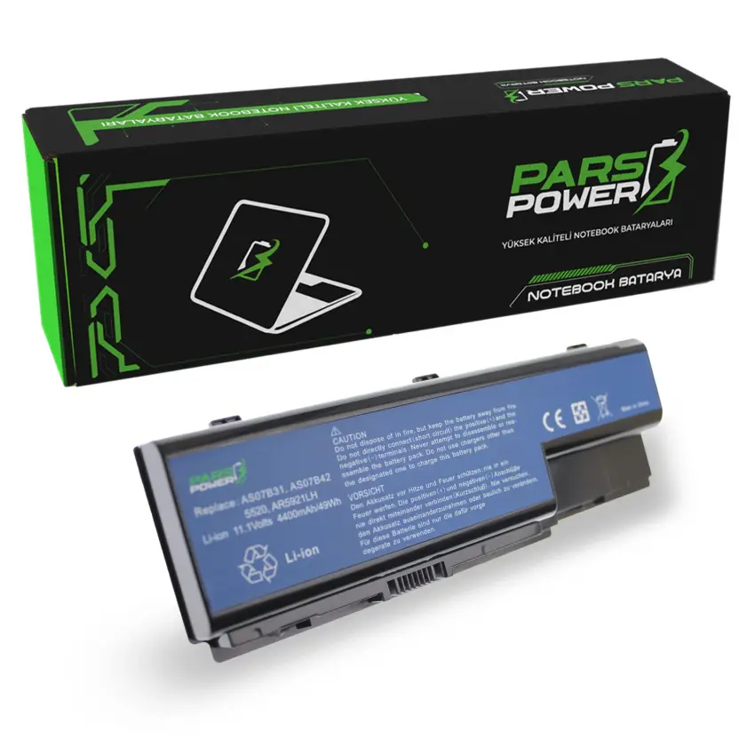Acer Aspire 7738ZG, 8730ZG, 8735ZG Notebook Batarya - Pil (Pars Power)