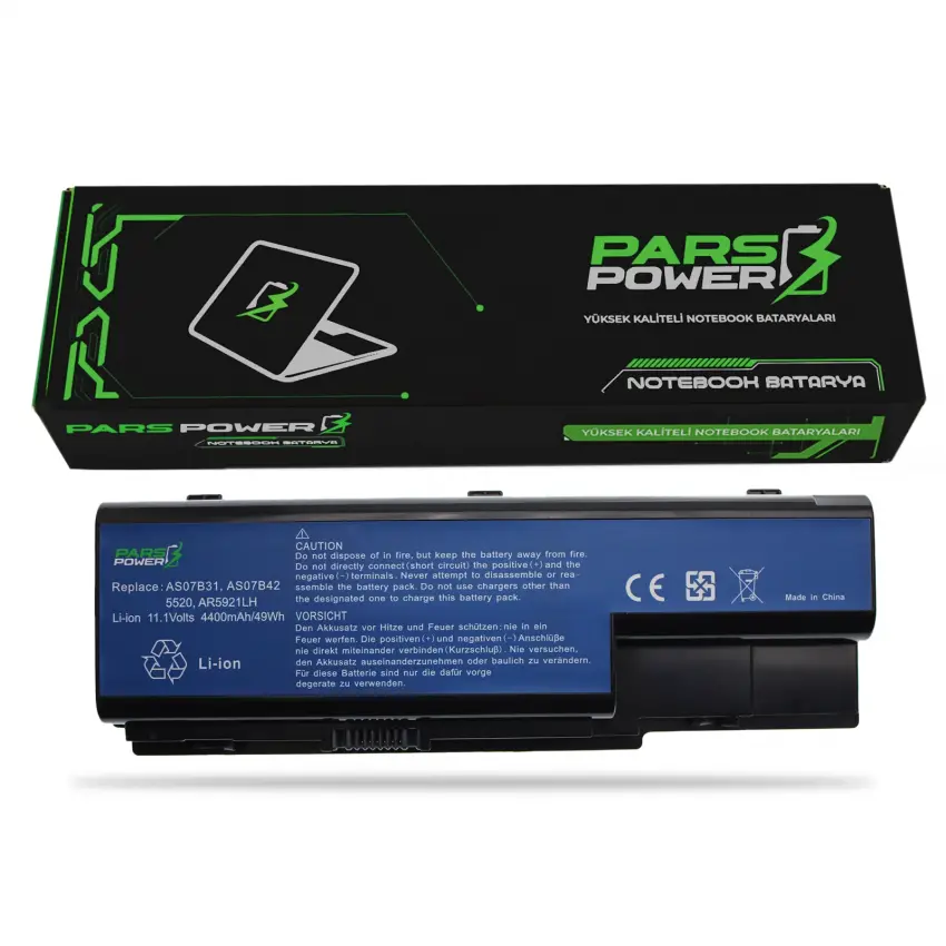 Acer Aspire 7738ZG, 8730ZG, 8735ZG Notebook Batarya - Pil (Pars Power)
