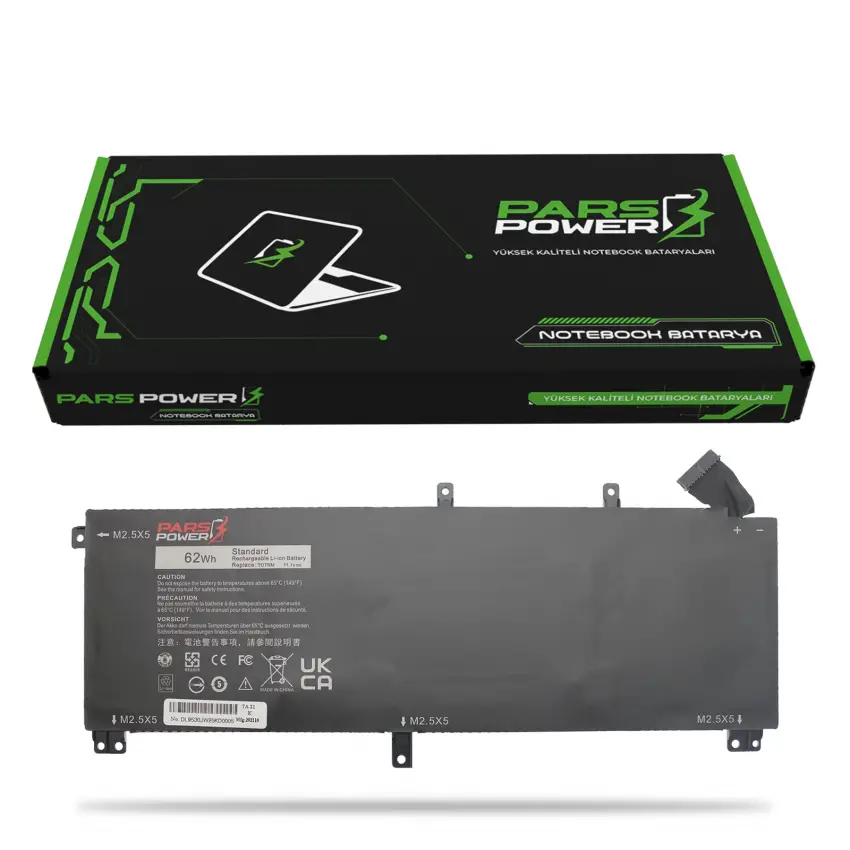 Dell Precision-XPS T0TRM, 245RR Batarya - Pil (Pars Power)