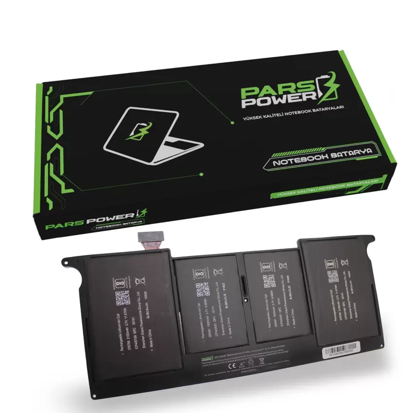 Apple MacBook Air 11 A1465 (MD224F/A, MD224J/A) Batarya - Pil (Pars Power)