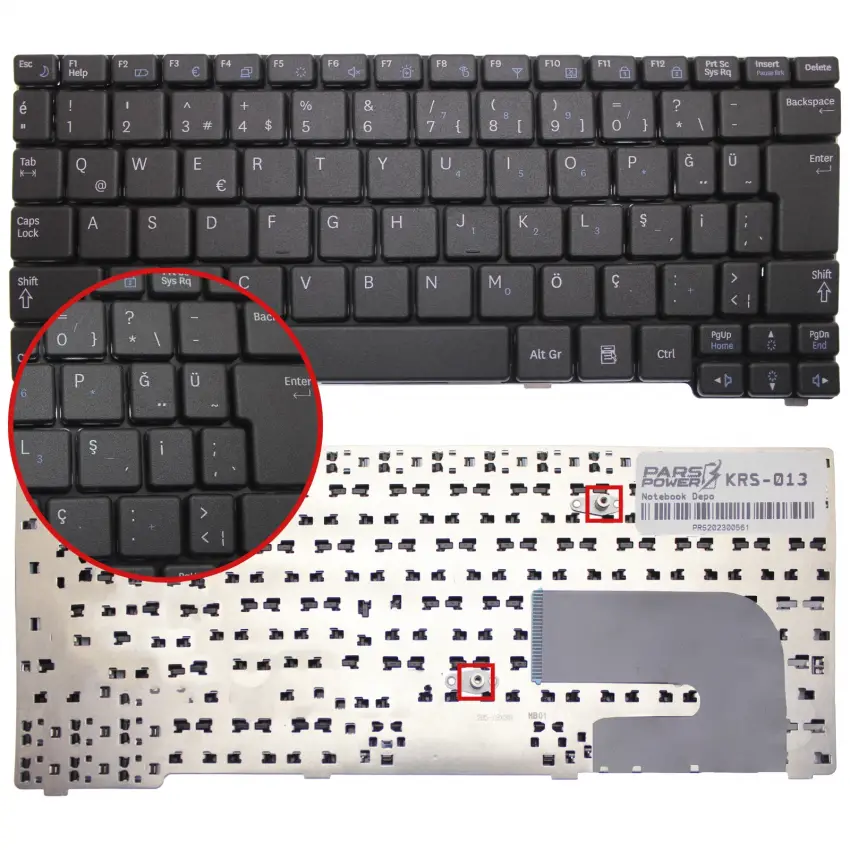 Samsung NP-N150-JP0YTR, NP-N150-JP0ZTR Notebook Klavye (Siyah TR)