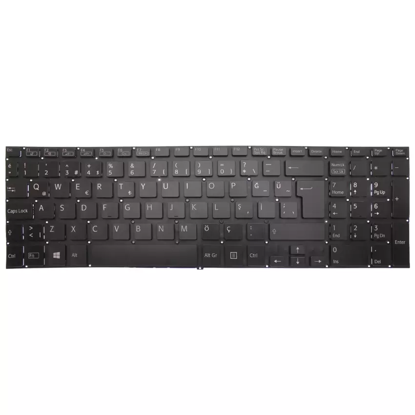Sony Vaio Fit SVF1521W4E, SVF1521WST Notebook Klavye (Siyah TR)
