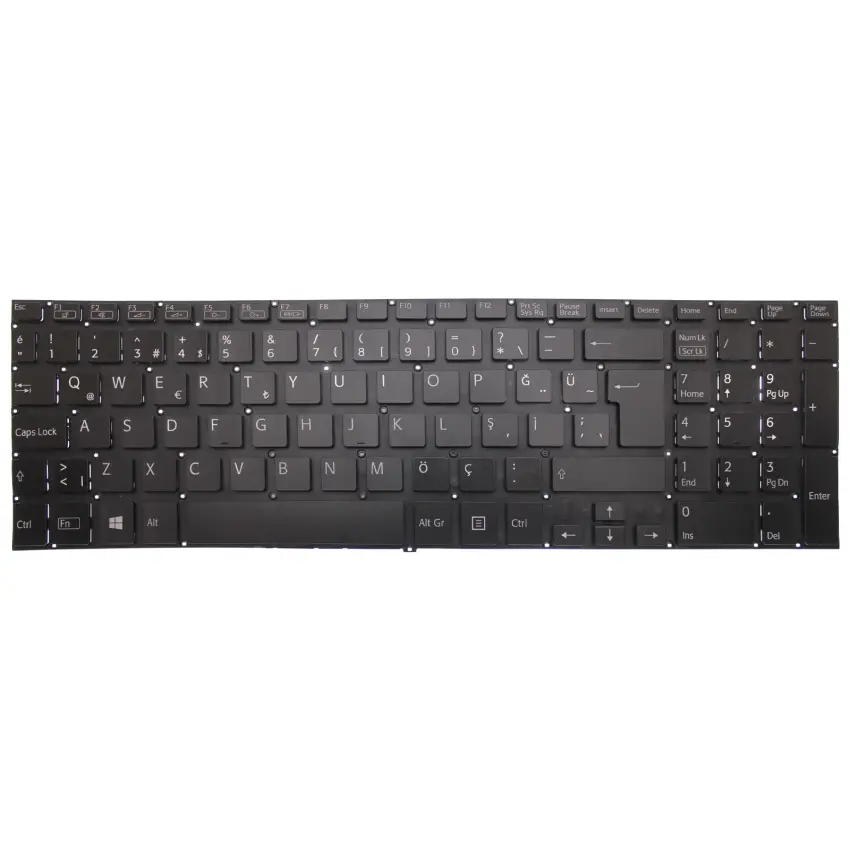 Sony Vaio Fit SVF1531C5E, SVF1532A1E Notebook Klavye (Siyah TR)