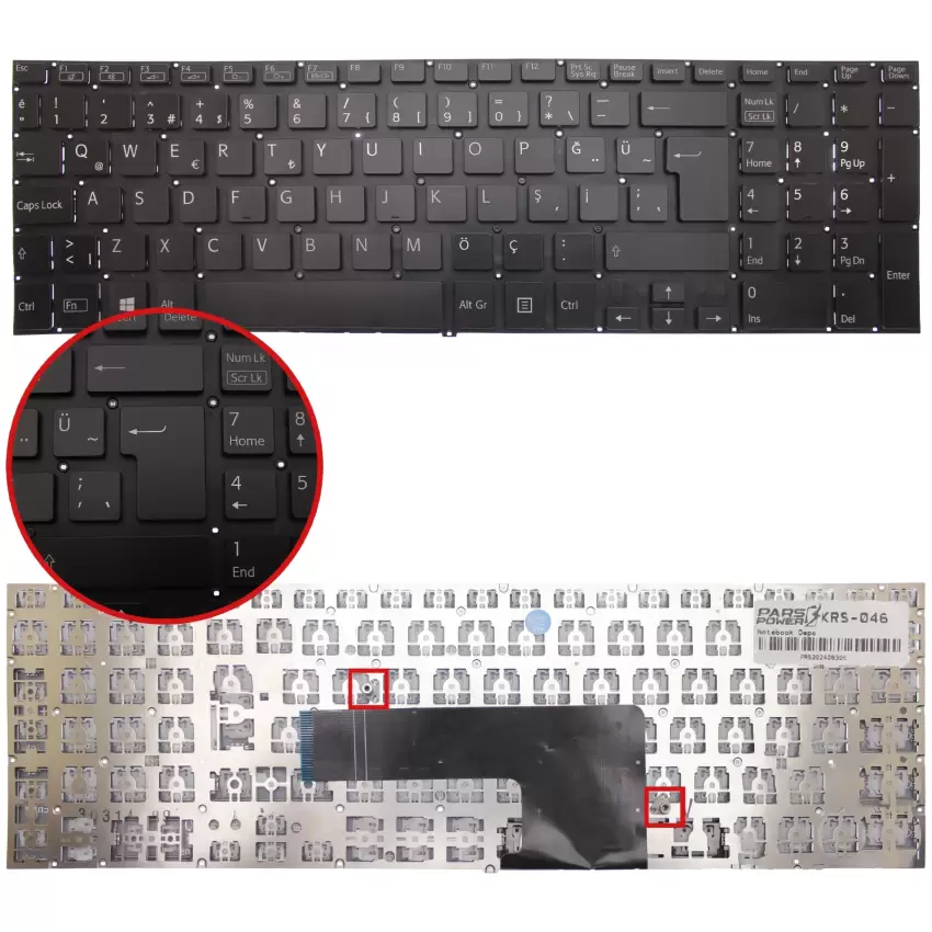 Sony Vaio Fit SVF1532U4E, SVF1532UST Notebook Klavye (Siyah TR)