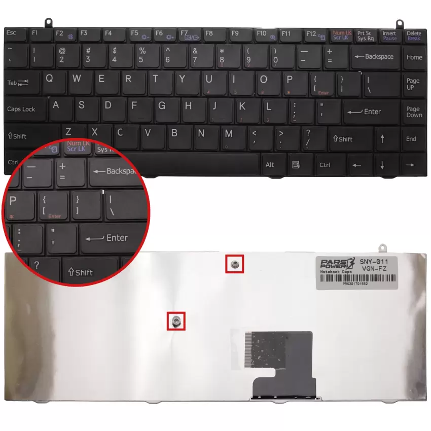 Sony Vaio Vgn-fz11m Notebook Klavye (Siyah ENG)