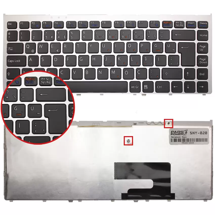 Sony Vaio VGN-FW11MR, VGN-FW11S Notebook Klavye (Siyah TR)