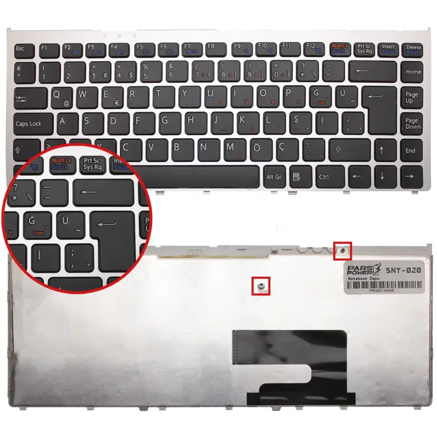 Sony Vaio VGN-FW3, VGN-FW31E Notebook Klavye (Siyah TR)