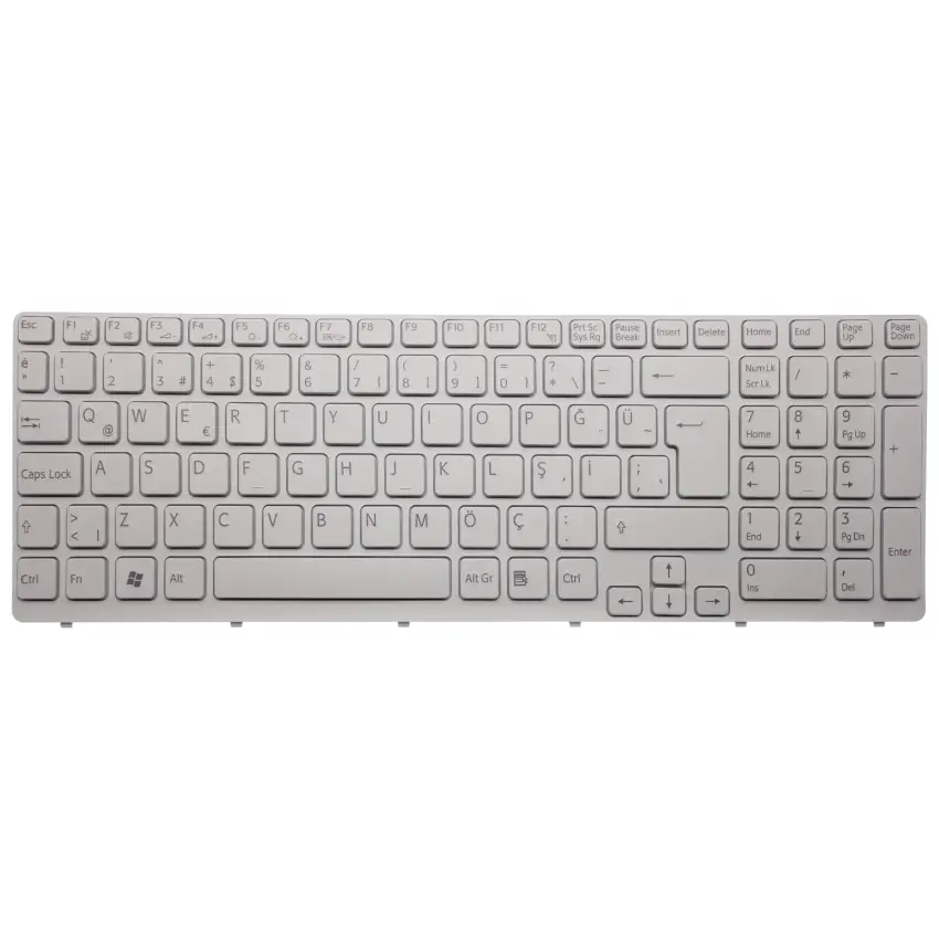 Sony Vaio SVE1713F1E, SVE1713F4E, SVE1713G1E Notebook Klavye (Beyaz TR)