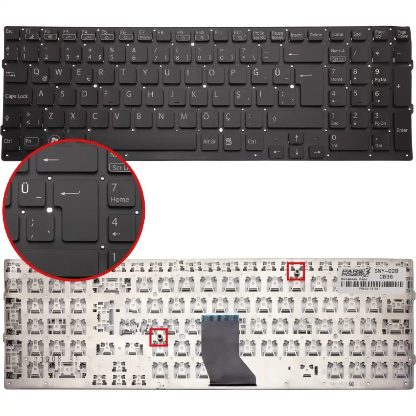 Sony Vaio VPCCB2M8E Notebook Klavye (Siyah TR)