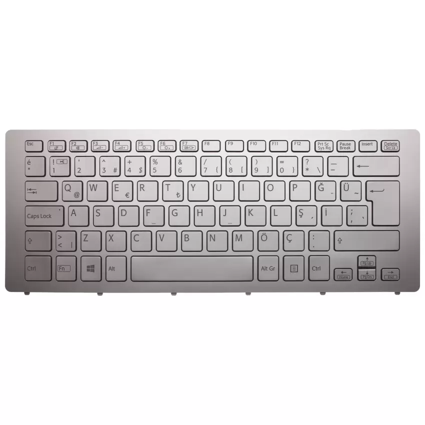 Sony Vaio SVF15N1L2E, SVF15N1L2ES Klavye Işıklı (Gümüş TR)