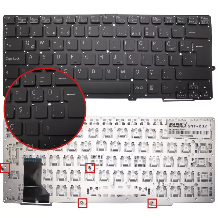 Sony Vaio SVS13A3Z9E Notebook Klavye (Siyah TR)