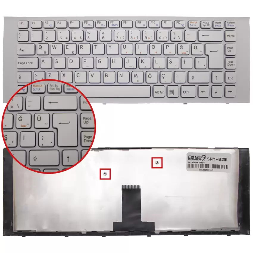 Sony Vaio VPCEG3WFX/W Notebook Klavye (Beyaz TR)