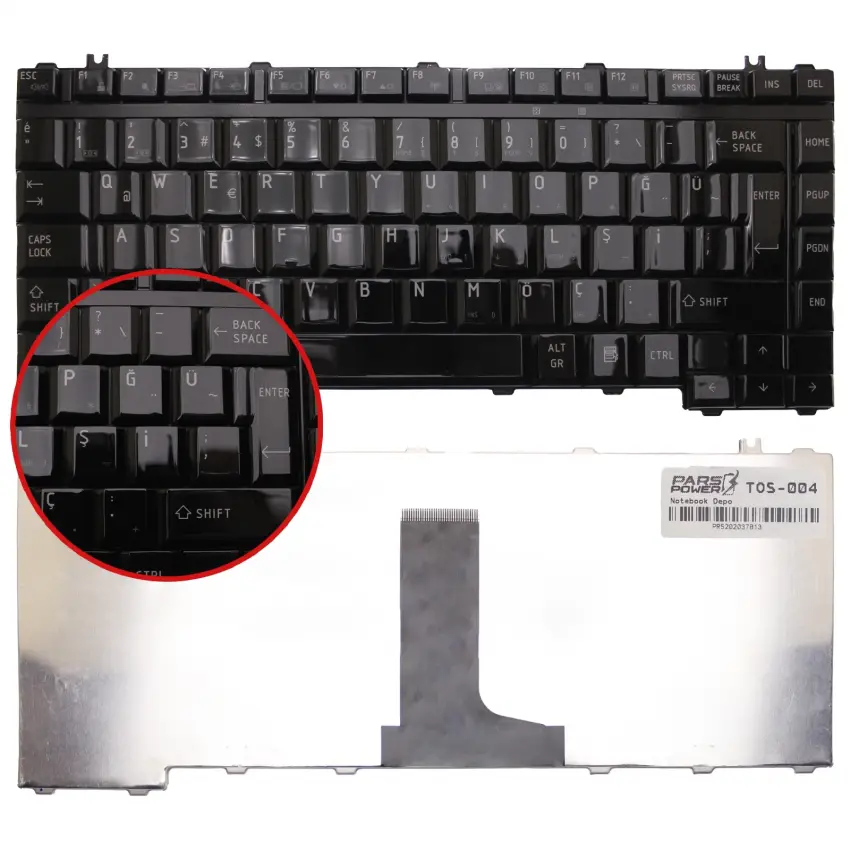 Toshiba Satellite PRO A200-1SS, A200-1T2 Notebook Klavye (Parlak TR)