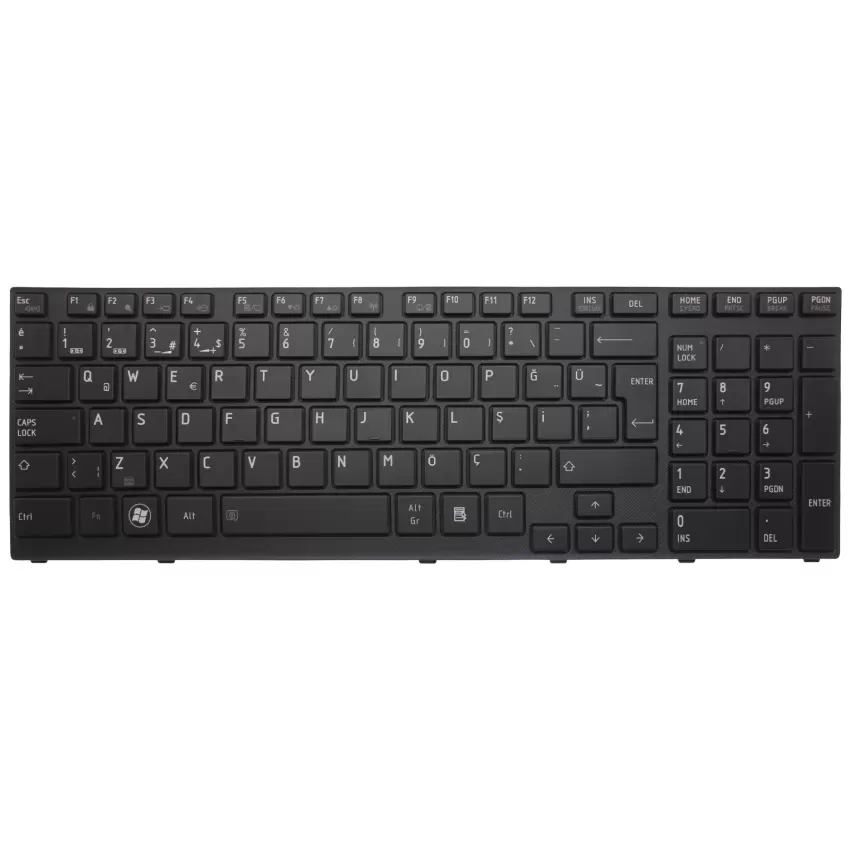 Toshiba Satellite A660-13P, A660-13Q Notebook Klavye Işıklı (Siyah TR)