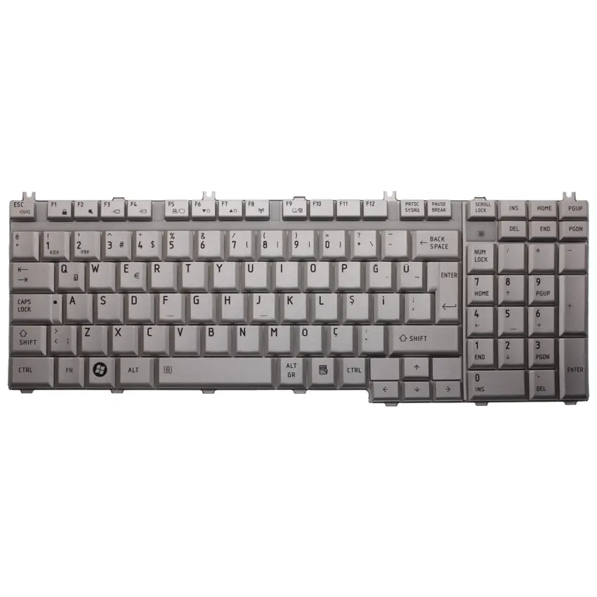 Toshiba Qosmio G50-12L, G50-12X, Notebook Klavye (Gümüş TR)
