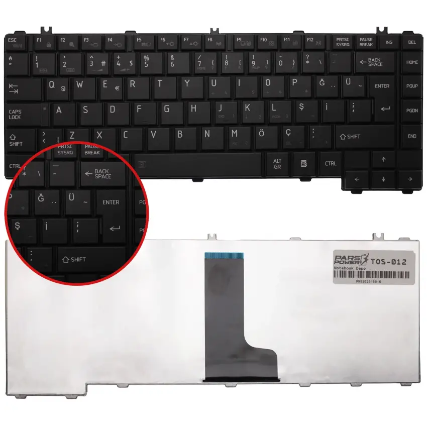 Toshiba Satellite L735-123, L735-127, L735-128 Notebook Klavye (Siyah TR)