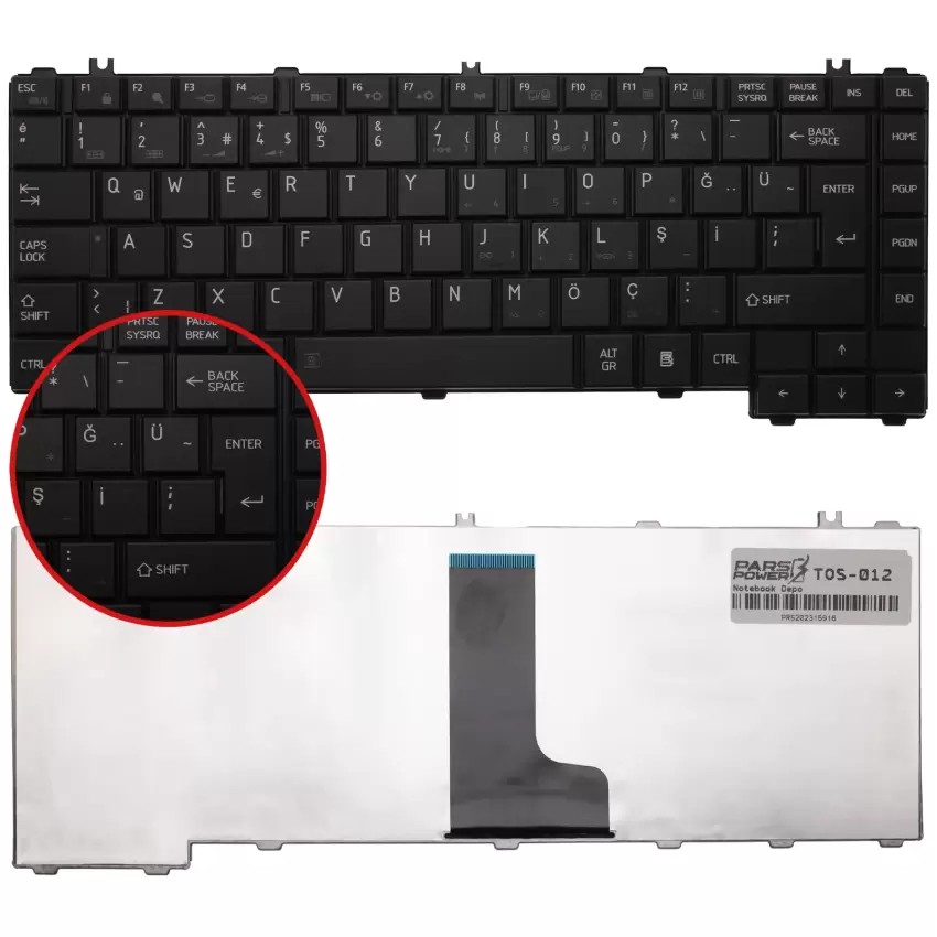 Toshiba Satellite Pro L600, L630, L630D, L730 Notebook Klavye (Siyah TR)