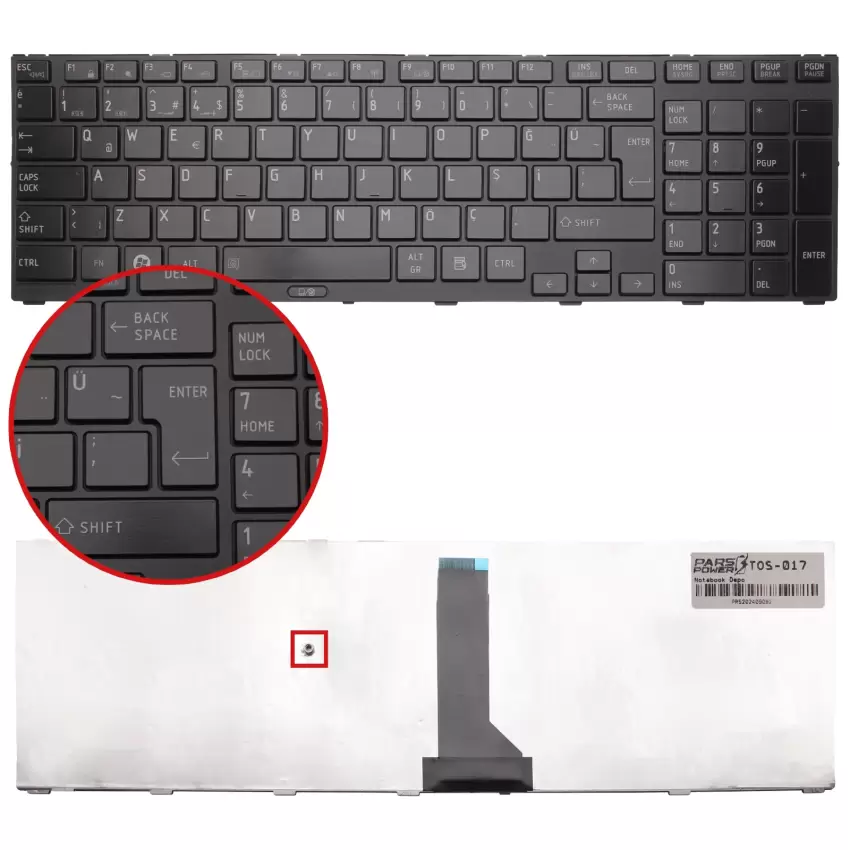 Toshiba Tecra R950-10K, R950-10Q Notebook Klavye (Siyah TR)