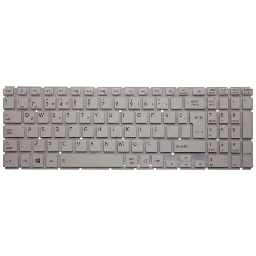 Toshiba Satellite RADIUS 15 P50W-C Notebook Klavye (Beyaz TR)