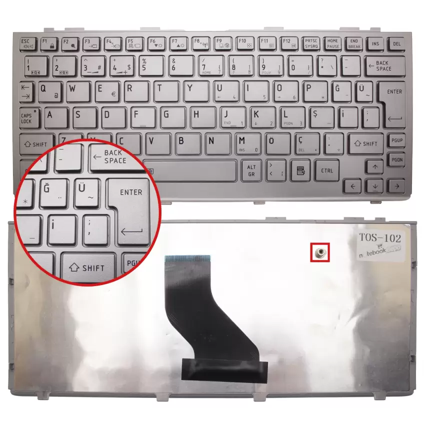 Toshiba Portege M800 Notebook Klavye (Gri TR)