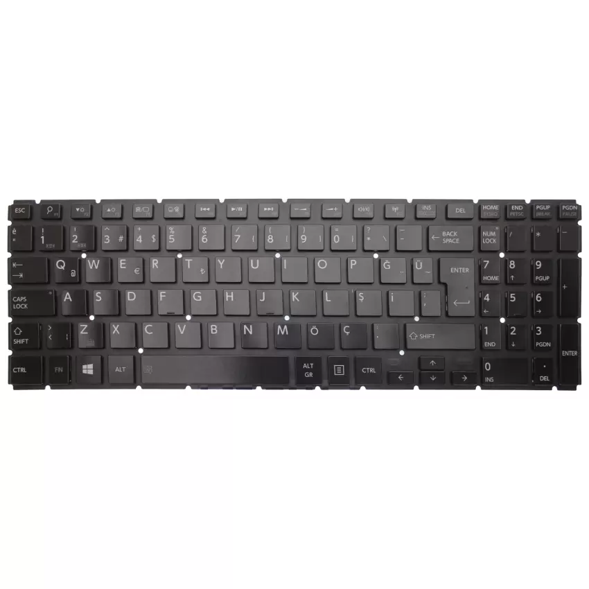 Toshiba Satellite L50-B-1DK, L50-B-1DL Notebook Klavye Işıklı (Siyah TR)