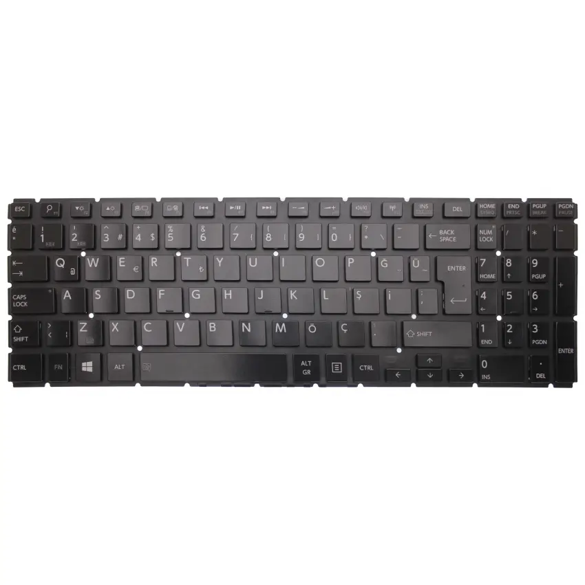 Toshiba Satellite P50-C-11W, P50-C-11X Notebook Klavye Işıklı (Siyah TR)