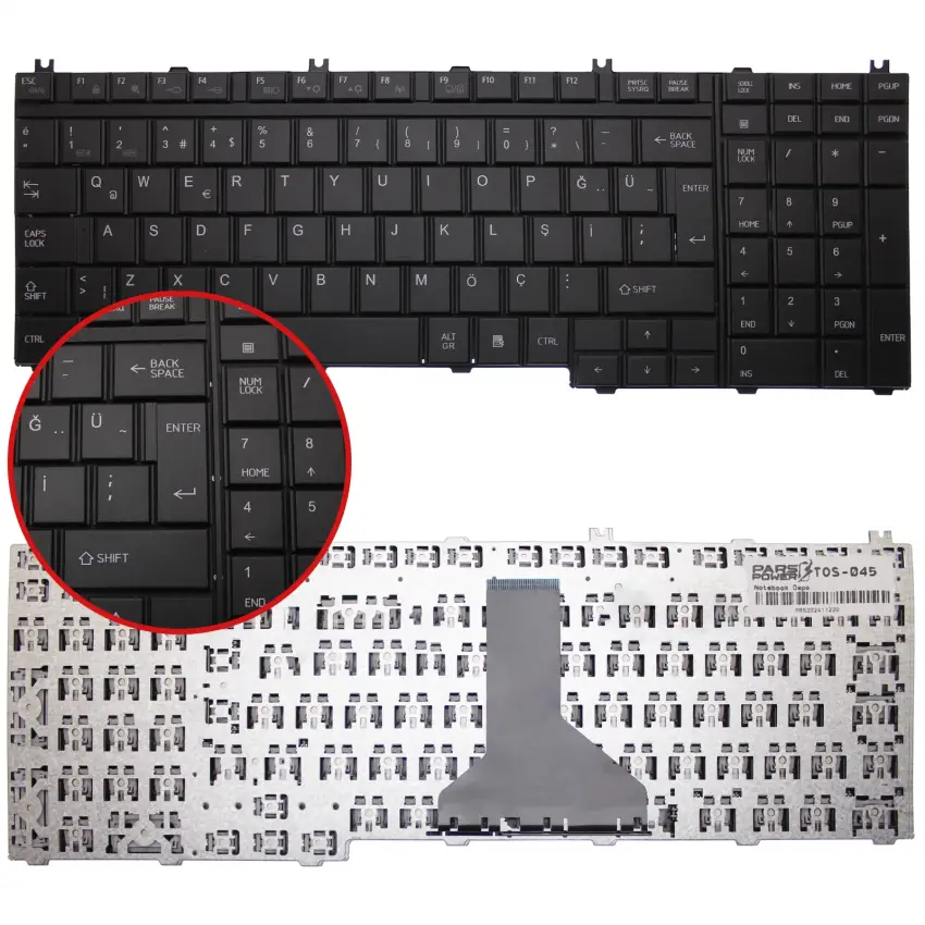 Toshiba Satellite L505-11E, L505-11J Notebook Klavye (Siyah TR)