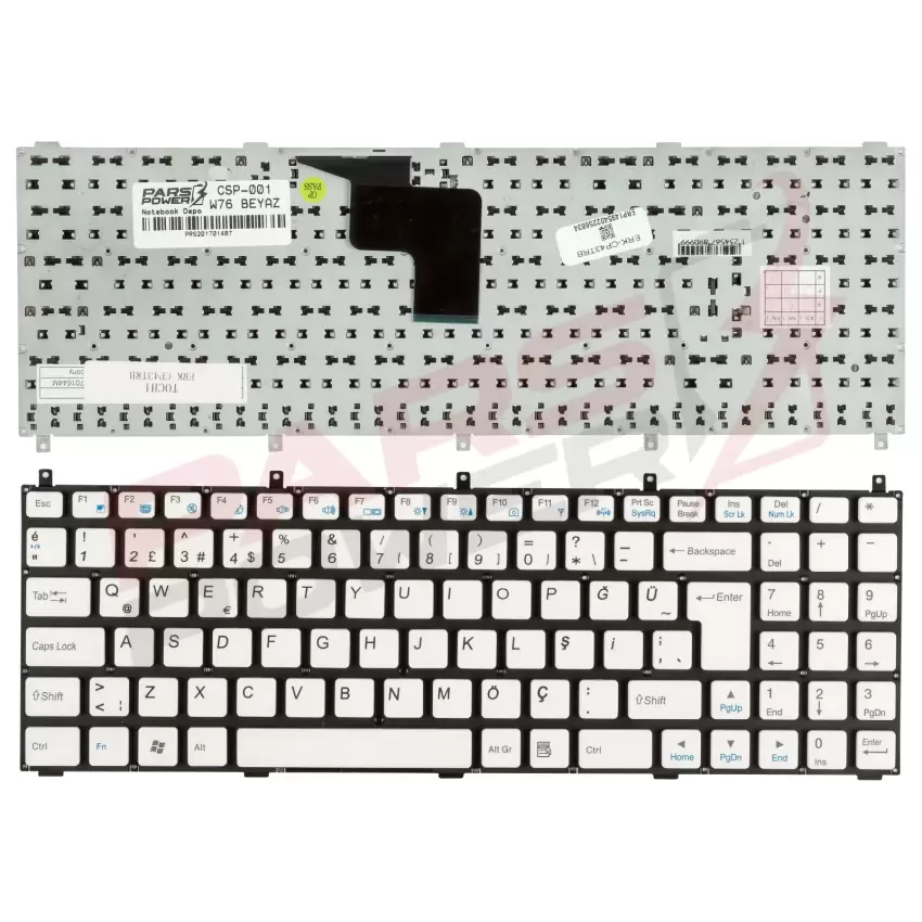 Exper E5128 Notebook Klavye (Beyaz TR)