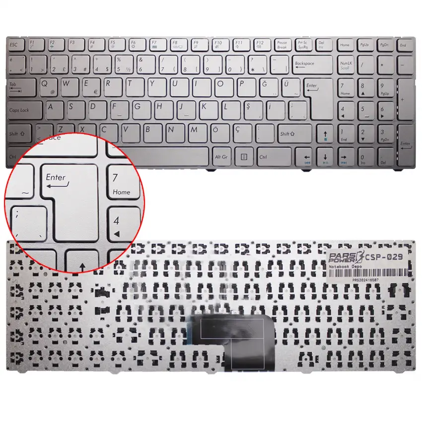 Casper Nirvana C800, C810 Notebook Klavye (Gümüş TR)