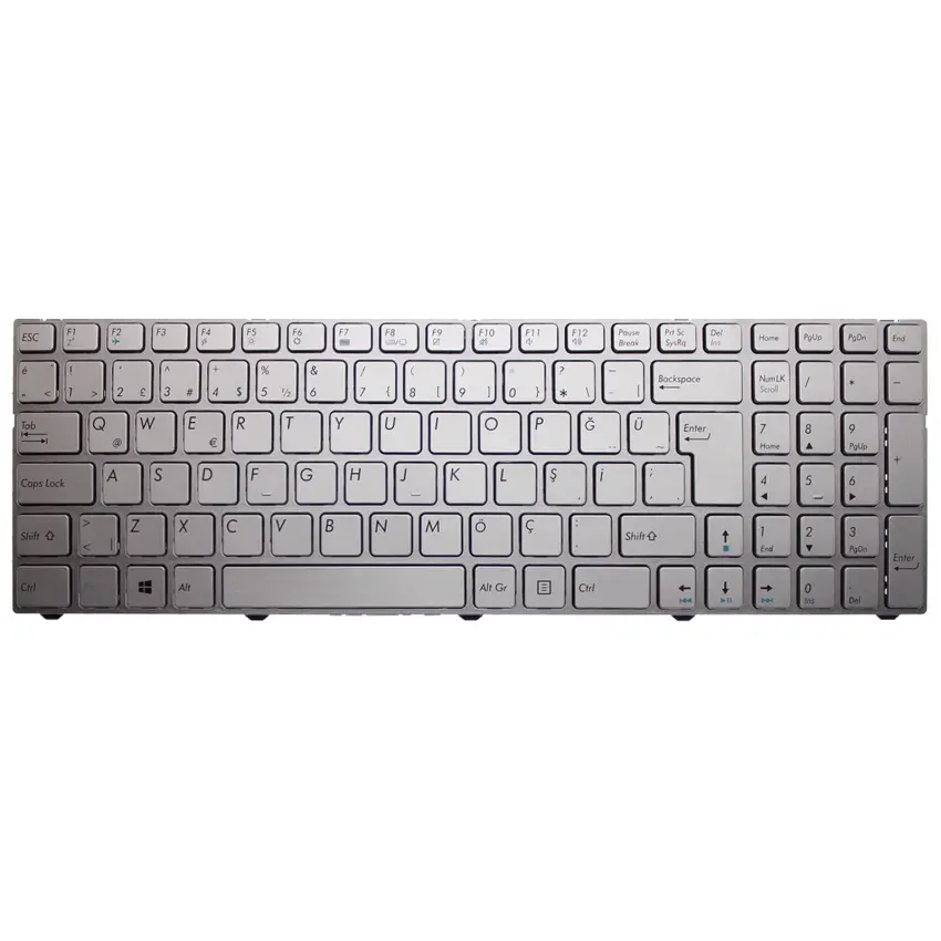 Casper Nirvana C800, C810 Notebook Klavye (Gümüş TR)