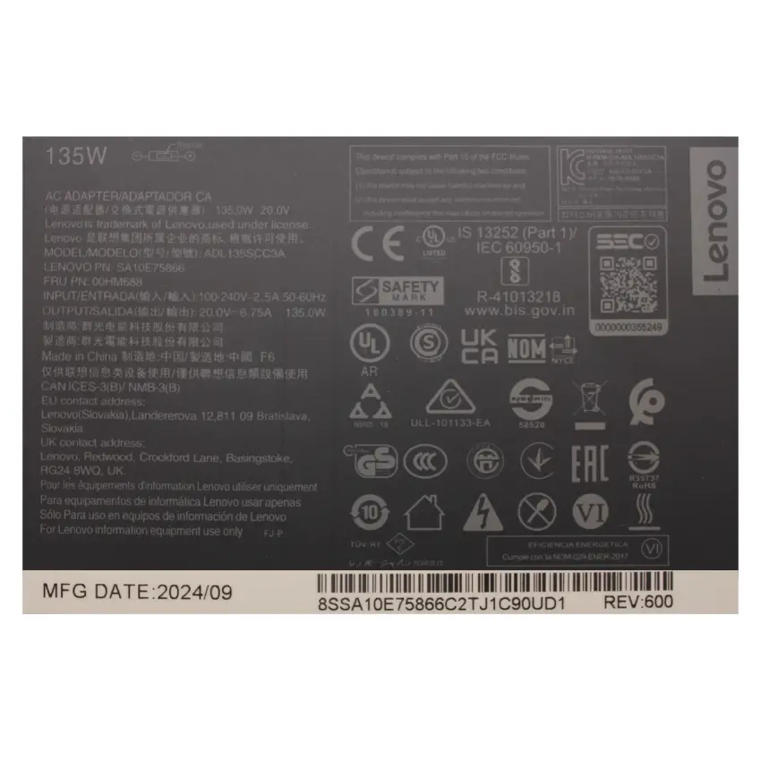 Lenovo ADL135NLC3A Adaptör Şarj Aleti-Cihazı