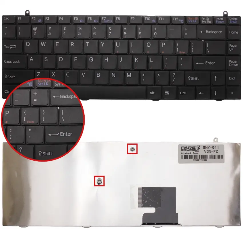 Sony Vaio VGN-FZ190 Klavye (Siyah ENG)
