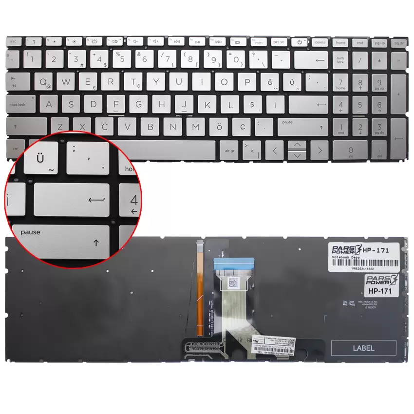 Hp Pavilion 15-EH3011nt (7P6a9EA) Klavye Işıklı (Gümüş TR)