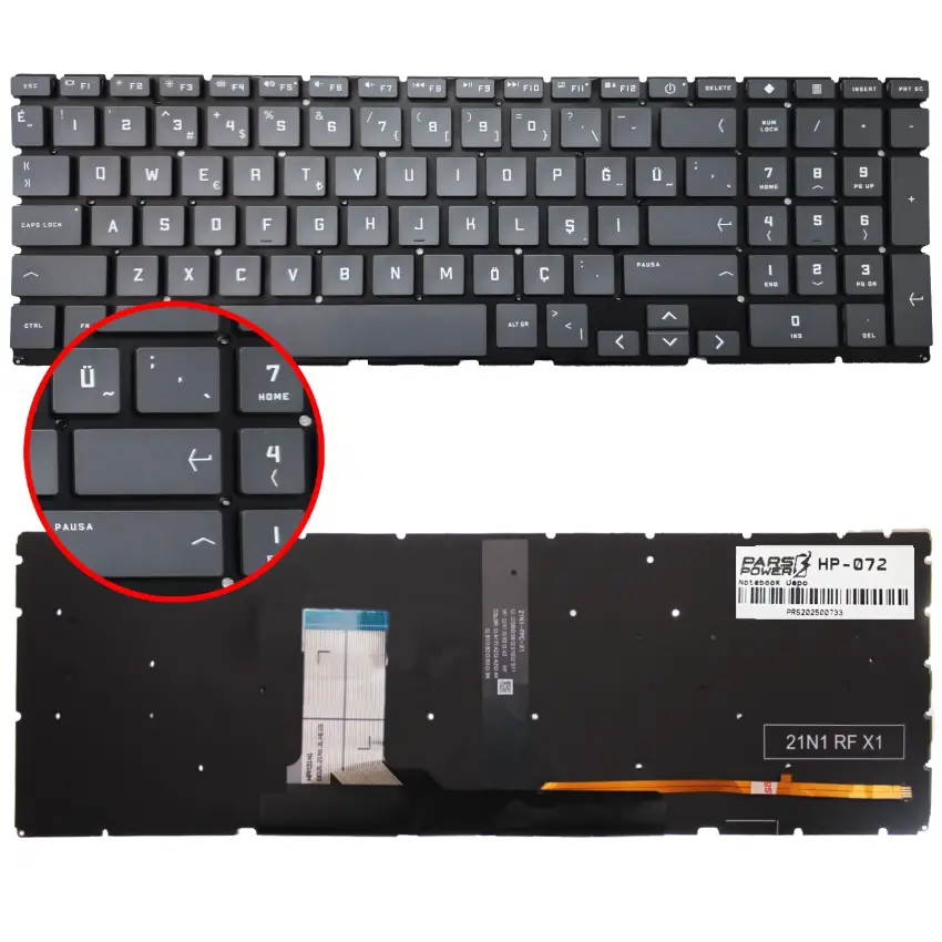 Hp Victus Gaming 15-fa2701nt (b7Tg7ea) Klavye Işıklı (Füme TR)
