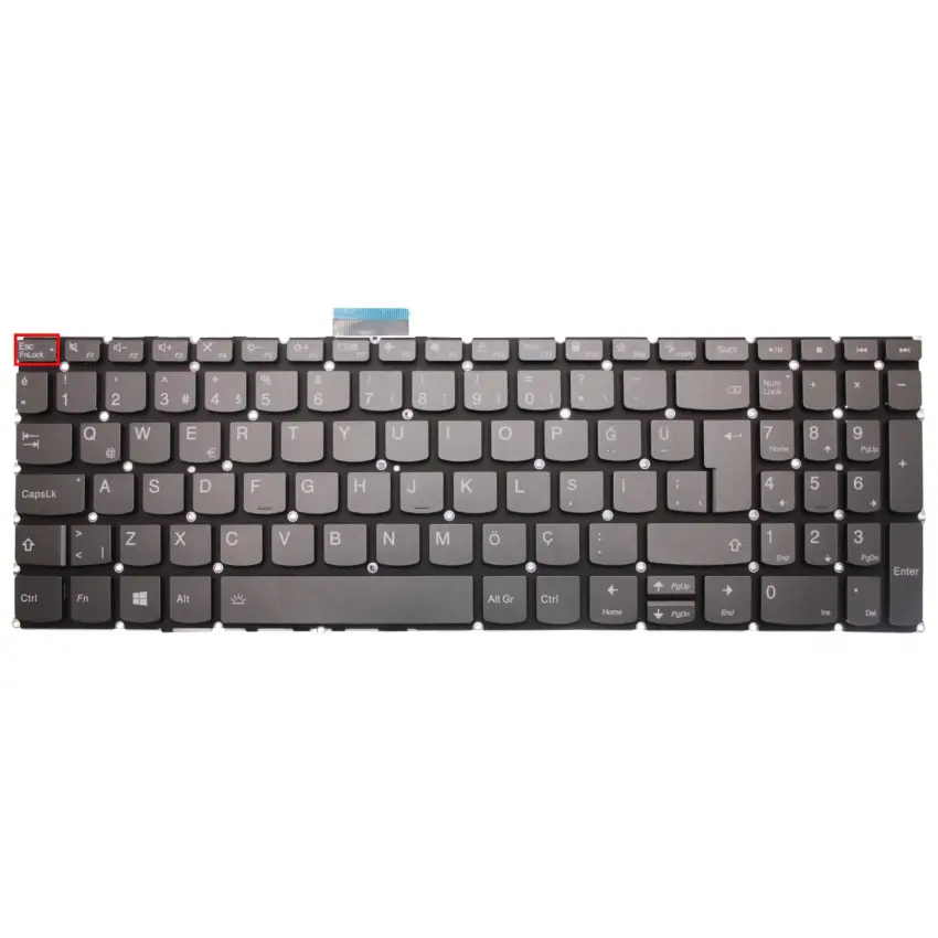 Lenovo Ideapad Slim 3-15amn8 82xq000ytx Klavye Işıklı (Füme TR)
