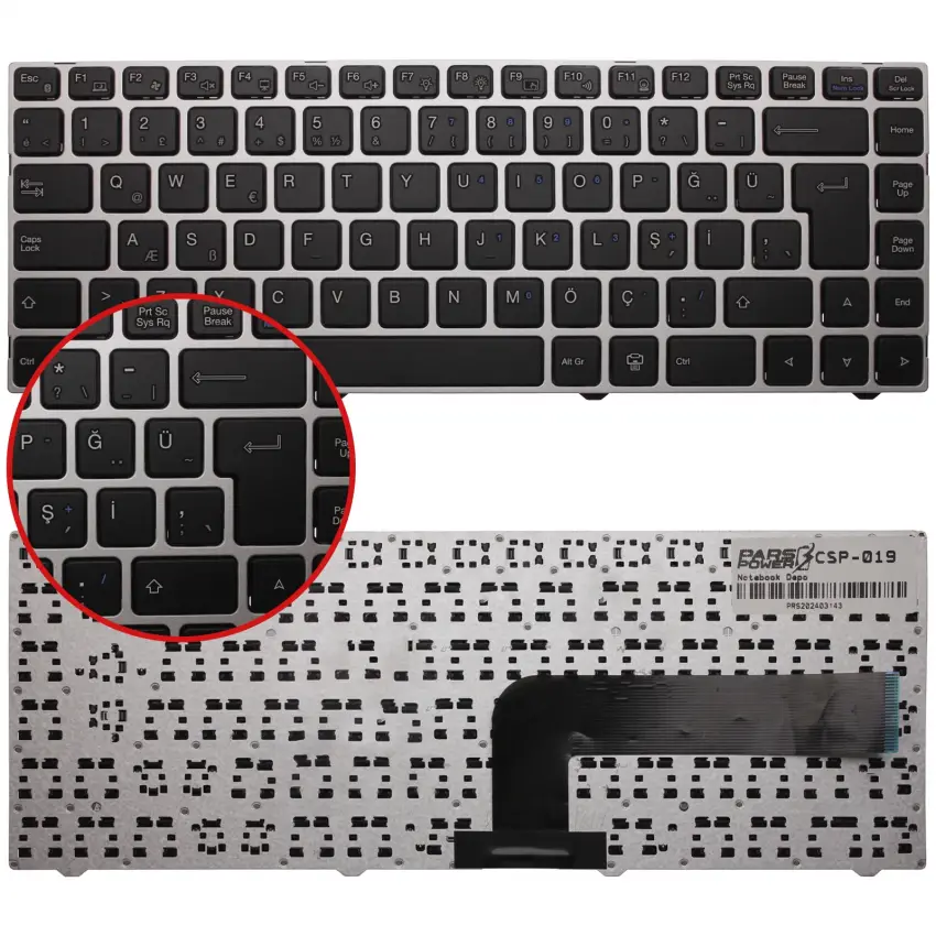 Casper MP-11P56TQ-528W, MP-11P56TQ-528W1 Notebook Klavye (Gümüş TR)