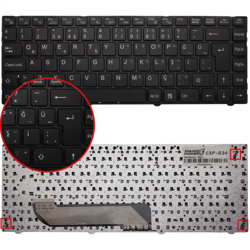 Casper CGE Serisi Notebook Klavye (Siyah TR)