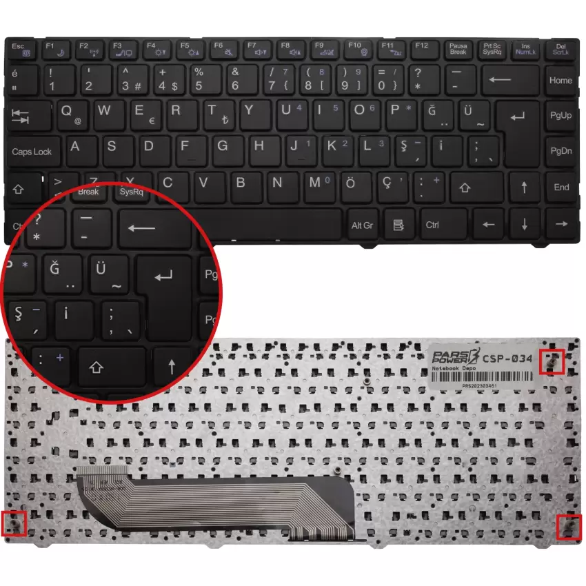 Exper L4B-Y01 Uyumlu Notebook Klavye (Siyah TR)