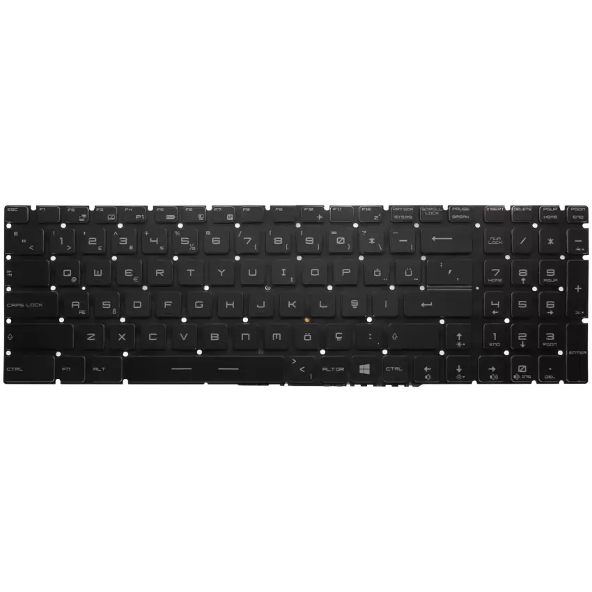Msi GT72VR 6RE Dominator Pro Tobii Uyumlu Notebook Klavye (Siyah Işıklı TR)