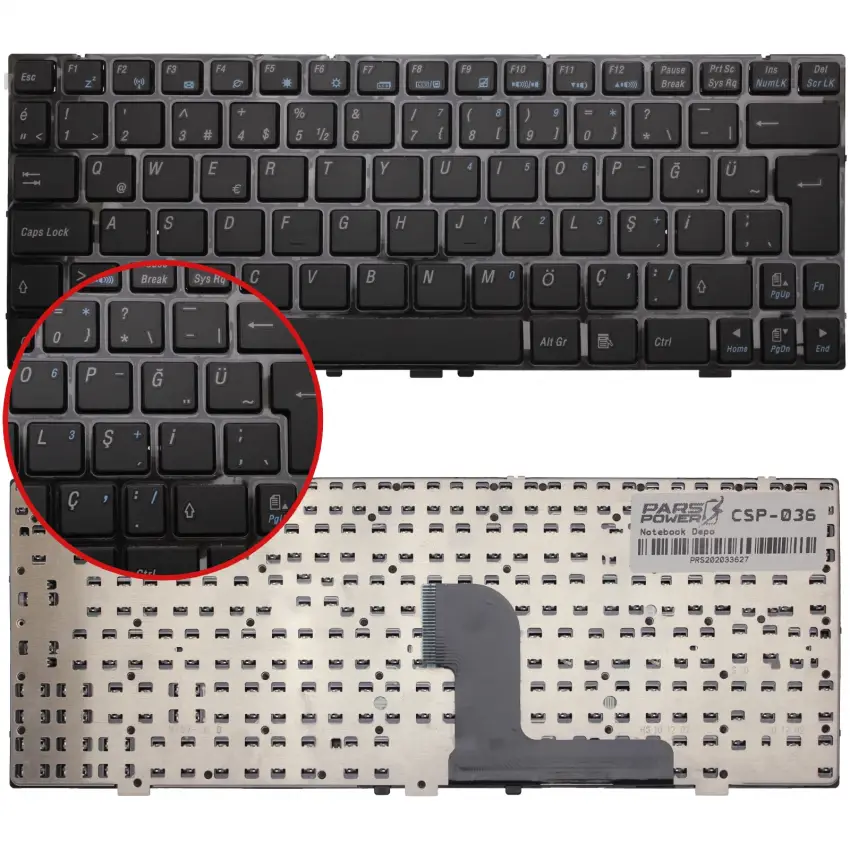 Medion Akoya E1228 Notebook Klavye (Siyah TR)