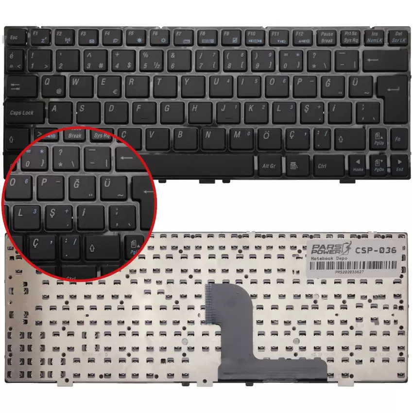 Vestel Onyx 101Y-N260-B32-S7 Notebook Klavye (Siyah TR)