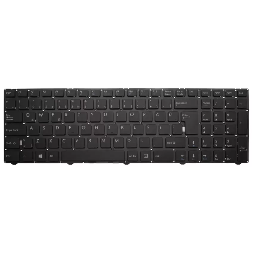 Casper C300.3060-4L05E, C300.3710-4L05E Notebook Klavye (Siyah TR)