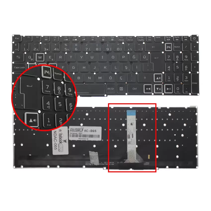 Acer Nitro 16 AN16-41-R08SA53 Klavye Işıklı (Siyah TR)