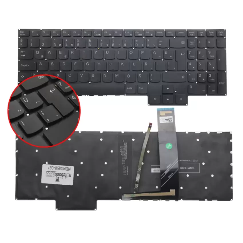 Lenovo IdeaPad Gaming 3-15ACH6 TYPE 82MJ Serisi Klavye Işıklı (Siyah TR)