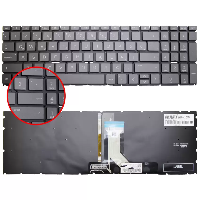 HP-170 Klavye Işıklı (Siyah TR)