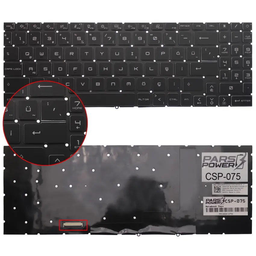 MSI Sword 15 A12UC-037 Klavye Işıklı (Siyah TR)