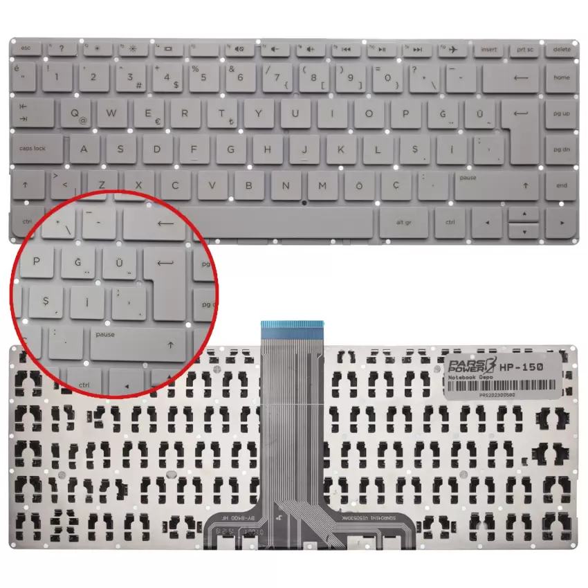 Hp Stream 905570-001, 905570-141 Notebook Klavye (Beyaz TR)