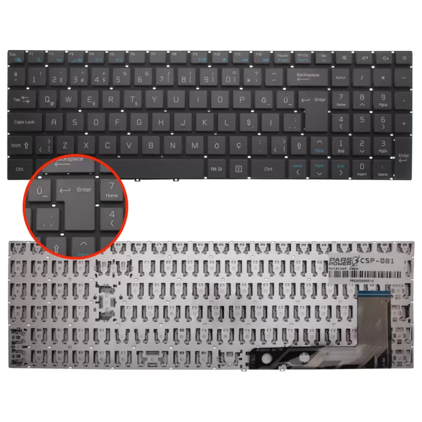 Casper Nirvana C370 Serisi Notebook Klavye (Siyah TR)