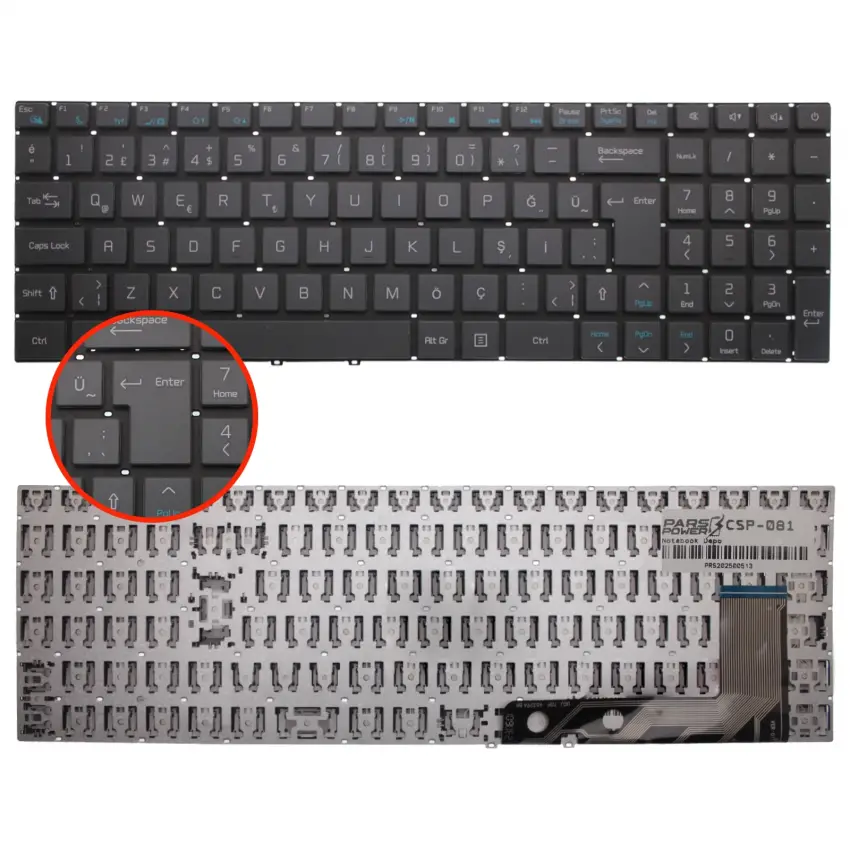 Casper Nirvana C500 Serisi Notebook Klavye (Siyah TR)